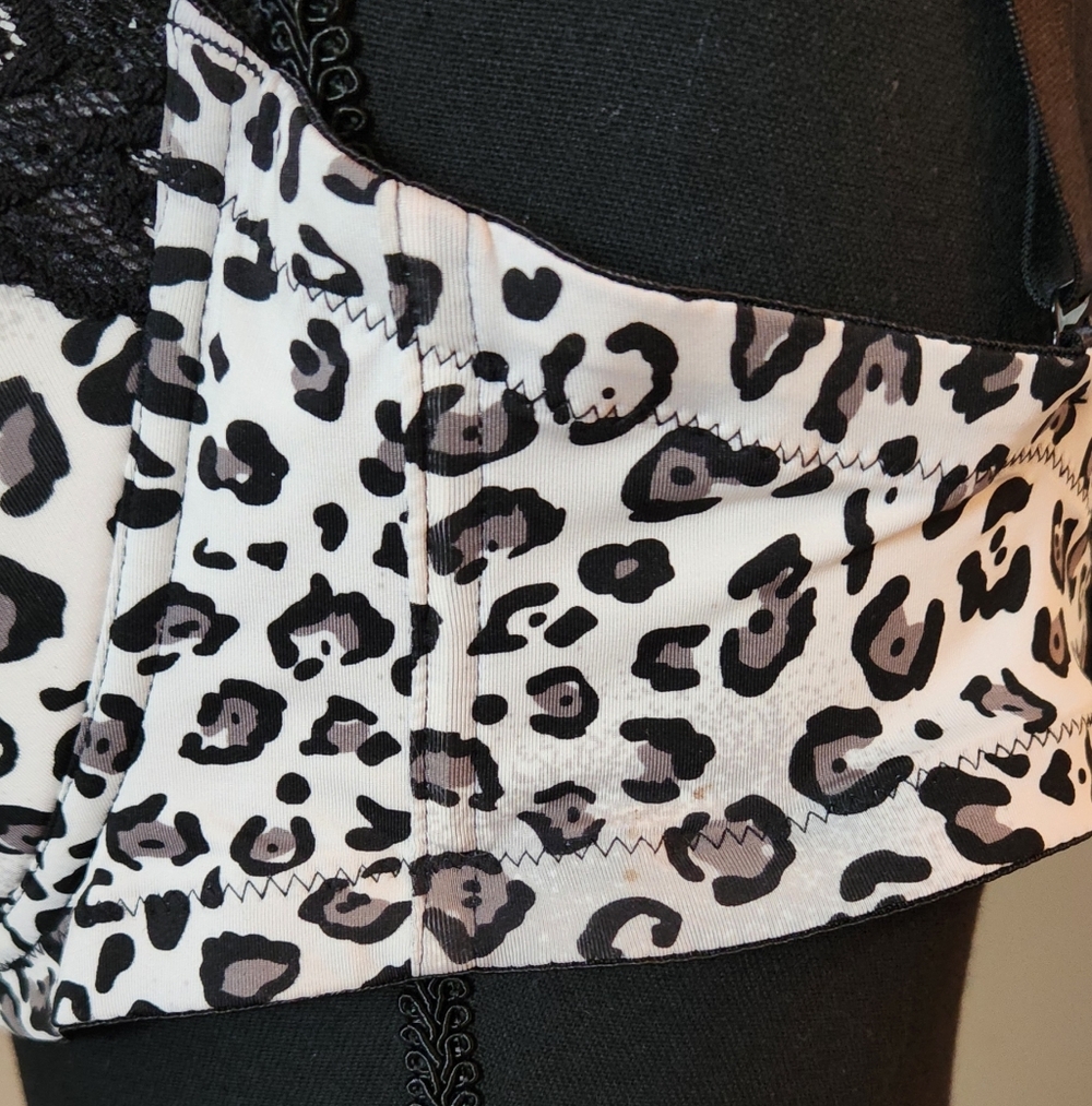 Delta Burke Leopard Print Bra with Black Lace - Picture 4 of 6